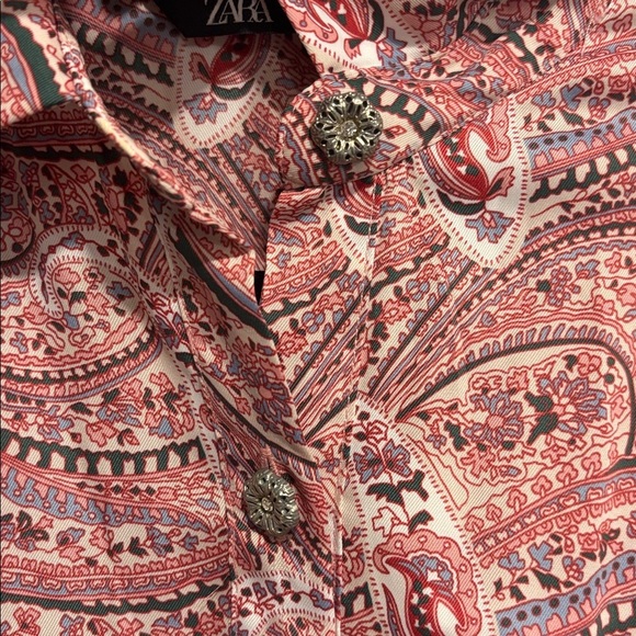 Zara Pink Paisley Long Sleeve Dress - Picture 5 of 11